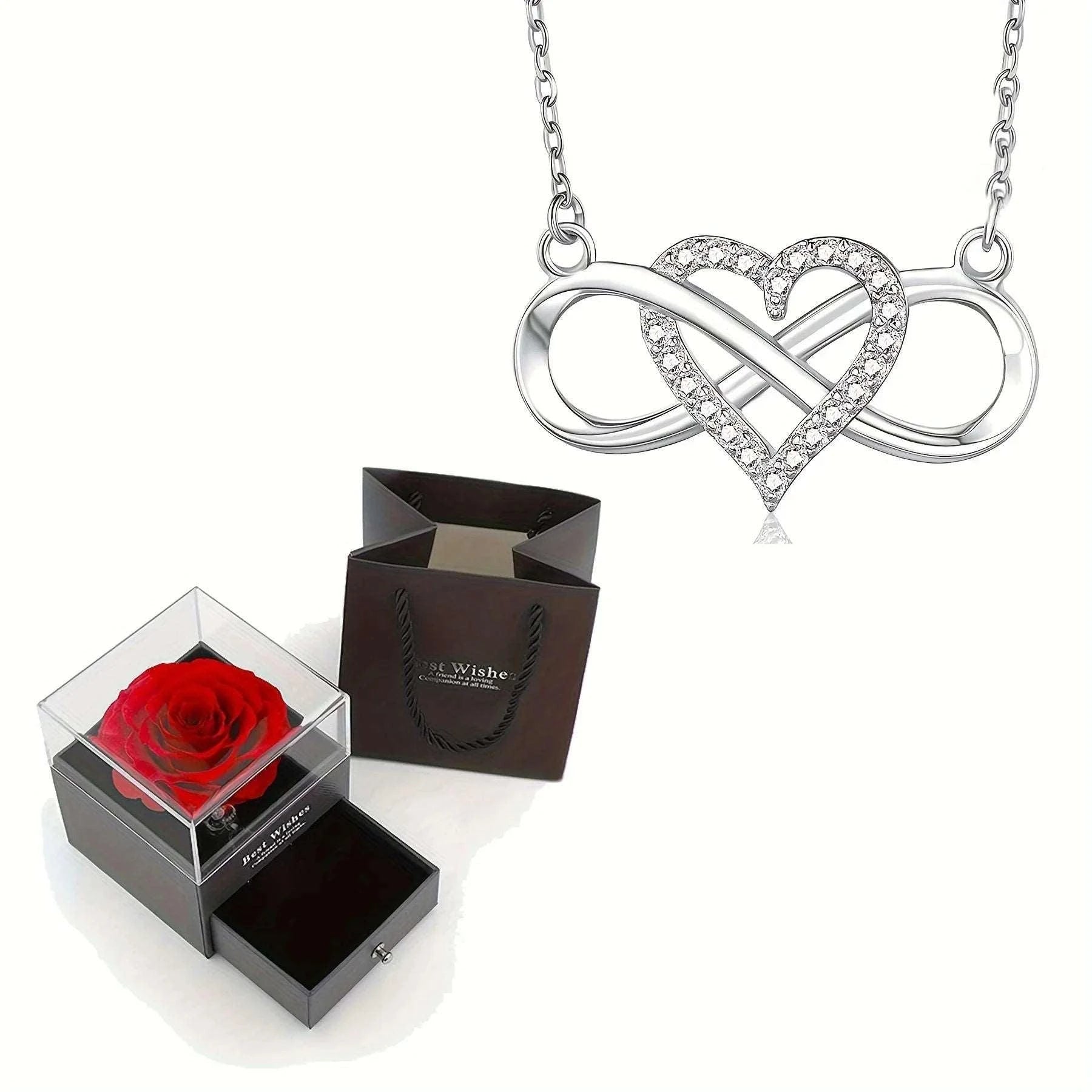 Elegant Infinity Heart Shape Pendant Necklace