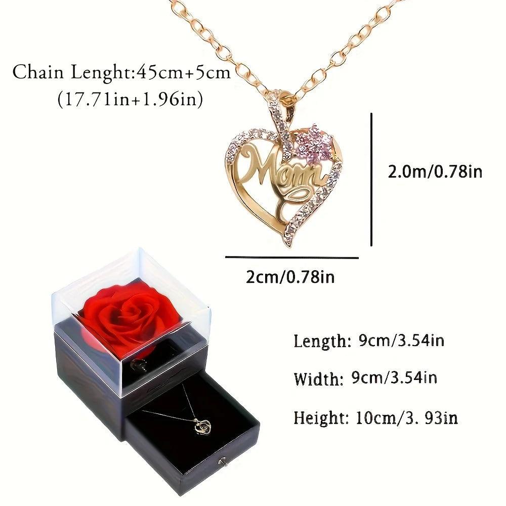 Infinite Embrace: Rose-Heart Necklace