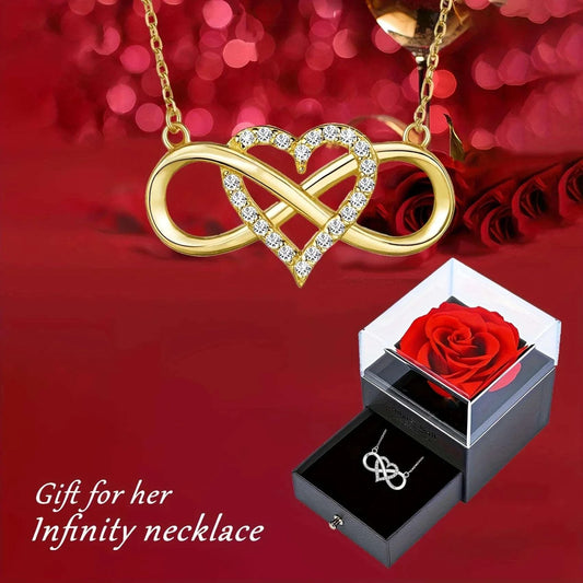 Elegant Infinity Heart Shape Pendant Necklace