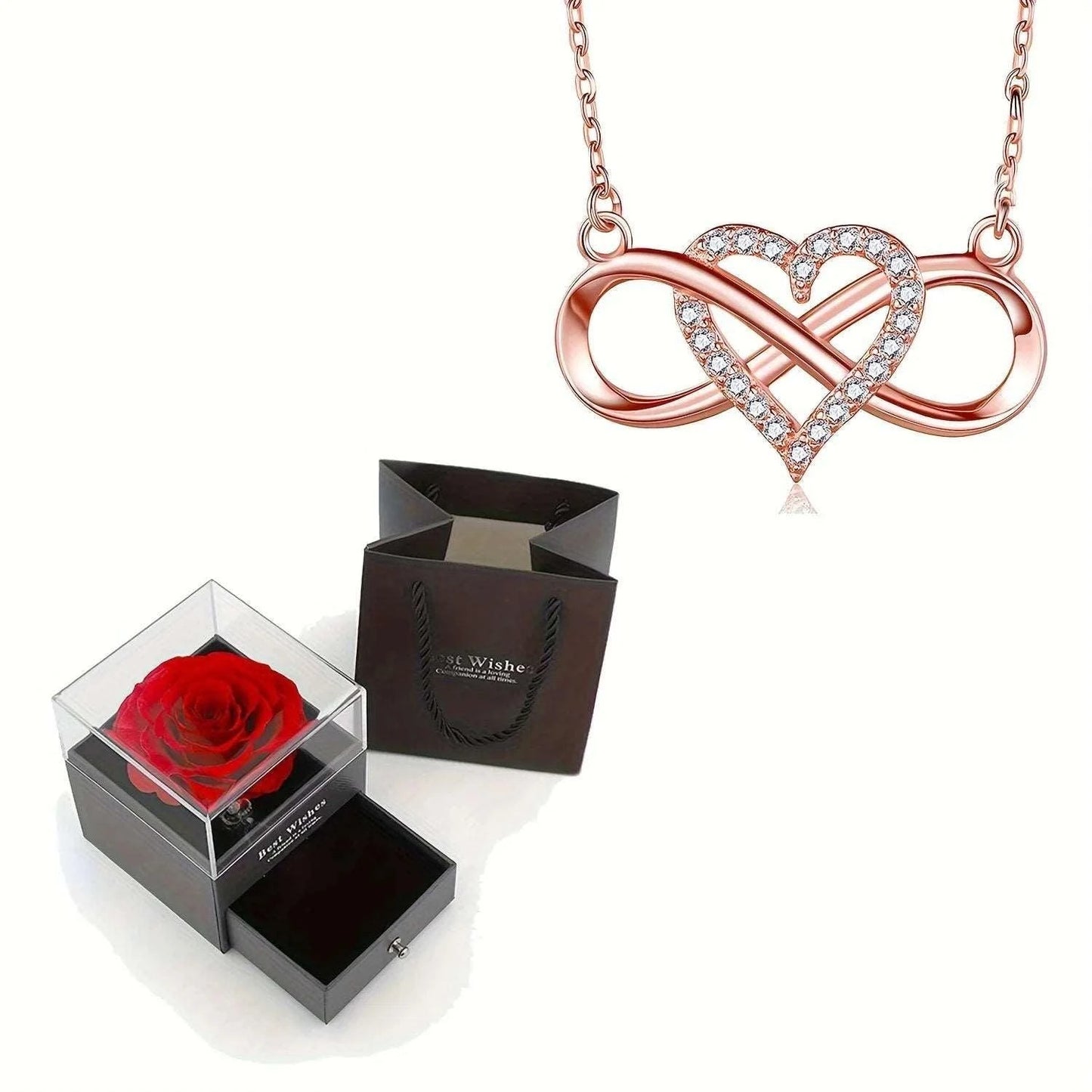 Elegant Infinity Heart Shape Pendant Necklace