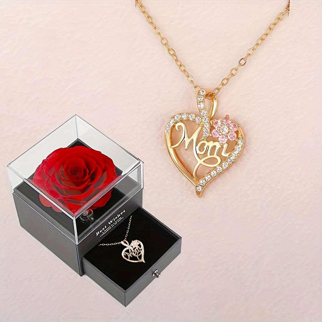 Infinite Embrace: Rose-Heart Necklace